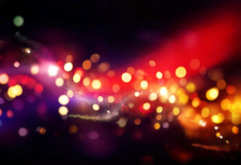 Poster - Abstract background of blurred glowing lights, creating a sense of warmth and festivity.
