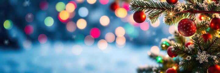 colorful christmas lights in various hues creating a festive and bright holiday background, seasonal