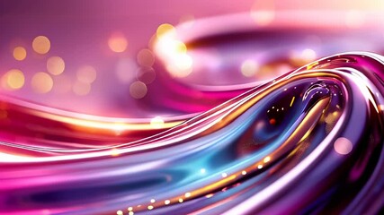 Poster - Experience a mesmerizing display of flowing colors illuminated by sparkling lights in a stunning abstract composition