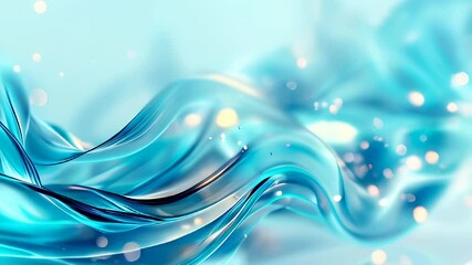 Poster - Experience the calming movement of blue waves with soft glimmers of light in a peaceful and refreshing environment