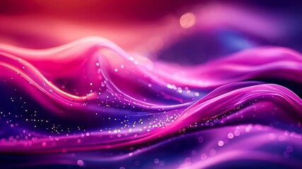 Poster - Experience the mesmerizing flow of colorful waves illuminated with sparkling effects and vibrant light