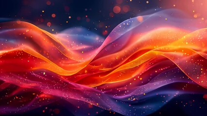 Poster - Experience the mesmerizing motion of colorful waves flowing gently in a captivating light display