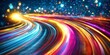 © Vladimir - Futuristic digital background with glowing lights and stars on a dark blue background