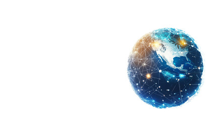 Poster - Digital Earth with Interconnected Lines, Symbolizing Global Connectivity, Isolated transparent Background