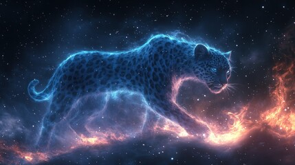 Mystical Leopard in a Cosmic Landscape