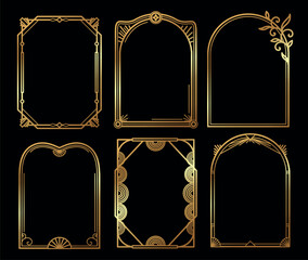 Wall Mural - Art Deco vector set of frames