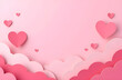 © Elena Verba - Happy Valentine Day Poster Design in Pink Background Theme. Banner for Valentine Day. Place for the text. Romantic background