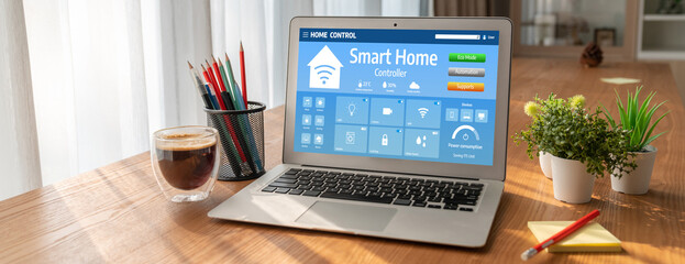 Poster - smart home technology, centric remote control system with digital dashboard for air conditioning, sa
