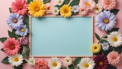 Aufkleber - A Stunning Empty Poster Design Featuring a Beautiful Flower Background Perfect for Invitations, Greetings, or Celebration Announcements