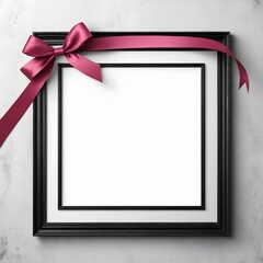 Poster - An Empty Poster Frame with a Beautiful Ribbon Background Suitable for Various Design Purposes Including Announcements or Marketing Materials