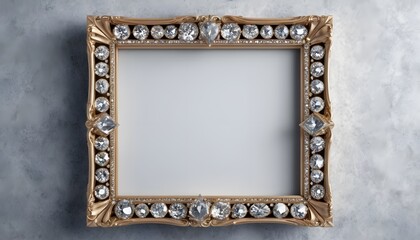 Poster - A Stunning Empty Poster Frame Against a Beautiful Diamond Background Ideal for Showcasing Artistic Creations or Inspirational Quotes