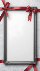 Poster - An Elegant Empty Poster Frame Surrounded by a Beautiful Ribbon Background Perfect for Event Announcements or Promotions