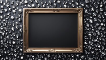 Poster - A Stunning Empty Poster Frame Displaying an Elegant Diamond Background – Perfect for Showcasing Your Artistic Creations or Advertisements