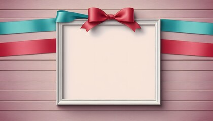 Poster - Empty Poster Frame with a Beautiful Ribbon Background for Creative and Promotional Uses