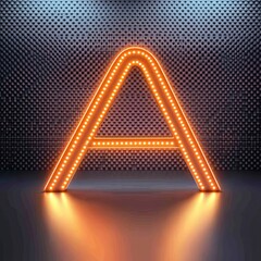 Poster - Vibrant Orange Bold Letter A With a Metallic Finish Illuminated in a Modern Interior Space