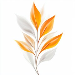 Aufkleber - Elegant Amber and White Leaf Design Illustrating Nature's Beauty in a Minimalist Style