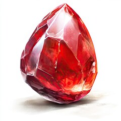 Poster - A Striking Garnet Crystal With Rich Red Hues Reflected in Soft Natural Light
