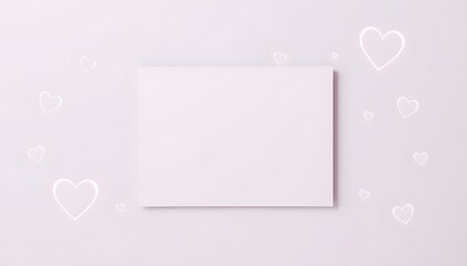 Poster - Empty Poster Frame with Beautiful Heart Background Ideal for Personalization and Creative Displays
