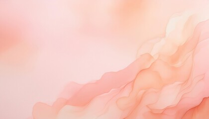 Poster - Soft Blush and Peach Watercolor Gradient Background with Gentle Abstract Flowing Shapes. Ideal for Romantic Web Design, Minimalist Art Prints, Calming Digital Wallpaper or Elegant Social Media Banner