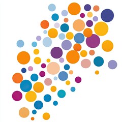 Poster - Colorful Abstract Design Featuring Circles Arranged in a Dynamic Pattern on a White Background