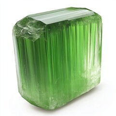 Poster - A Vibrant Green Tourmaline Gemstone on Display Highlighting Its Unique Crystal Structure and Beauty