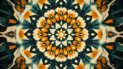 Wall Mural - Abstract textured multicolored symmetrical kaleidoscope background. Kaleidoscope. Illustration