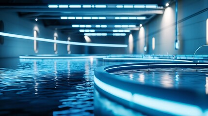 Poster - Futuristic Wastewater Treatment Plant with Advanced Systems in High Tech Environment