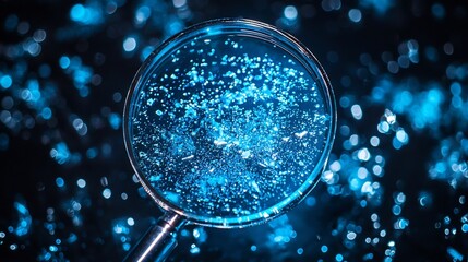 Poster - Magnified Wastewater Sample Revealing Microplastics and Pollutants Under UV Light