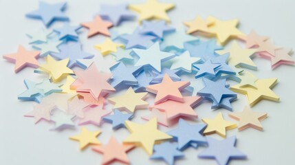 Poster - scattering pastel colored stars warm white adbb eec acbcea generated illustration