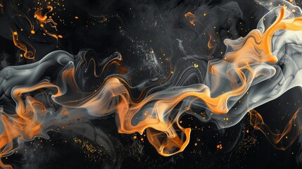 Fototapete - Abstract depiction swirling smoke rising from eeea cbf generated illustration