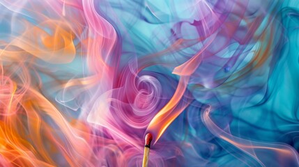 Fototapete - Abstract depiction swirling smoke rising from dadcb fbfe generated illustration
