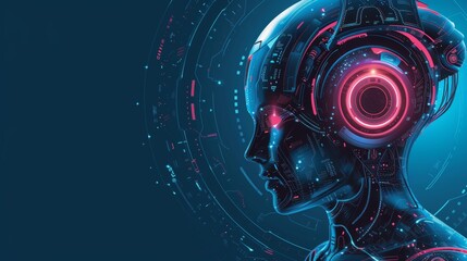 Poster - futuristic technology concept futuristic and imaginative illustration depicting advanced technology concepts such artificial intelligence robotics and virtual reality suitable 