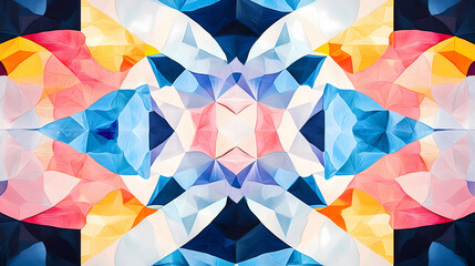 Wall Mural - glass pattern illustration featuring a kaleidoscope of shapes and colors creating a dynamic and vibr