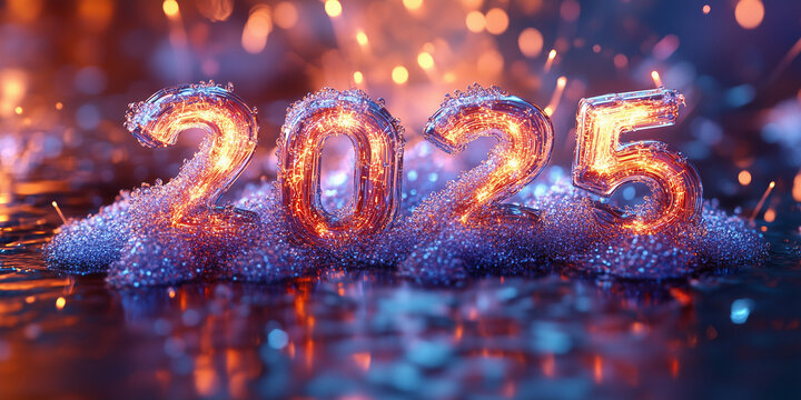 bright New Year illustration. Text 