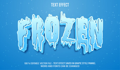Poster - Frozen 3d editable text effect style