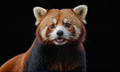 Wall Mural - a red panda stares directly at the camera with a playful expression
