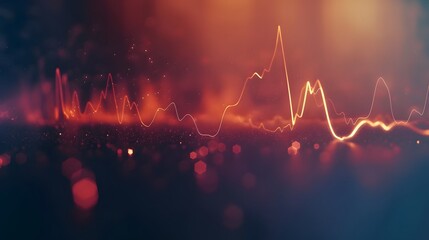 Poster - Heartbeat traced flat line depicted slow mot fbb bbd aaa ebeaa generated illustration