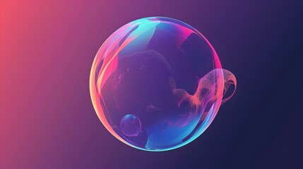 Poster - Portrayal floating soap bubble just before generated illustration