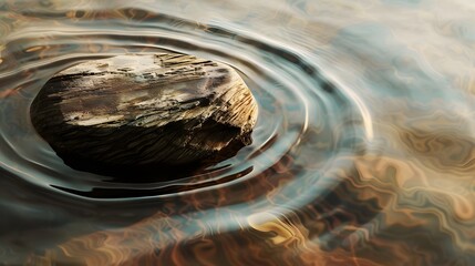 Poster - Rippling water effect after pebble drop painted eea afcae generated illustration