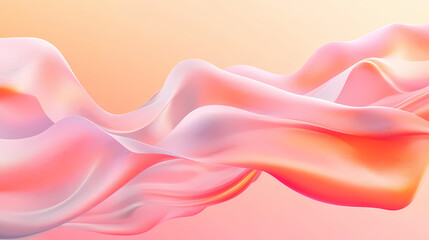 Wall Mural - Abstract peach gradient background with soft wave patterns. fashionable trendy pastel peach color. concept of abstract design, calm backdrop, soft waves, warm colors. Pastel. Illustration