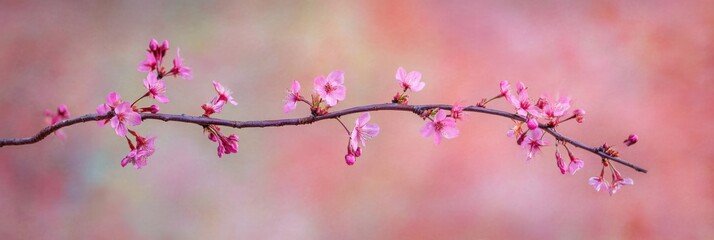 Spring Blossom: Beautiful Sakura Flowers Blooming on Tree Branch