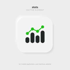 Poster - Statistic icon. 3d financial analysis stats icon. Growing graph. Business chart symbol. Growths chart collection. Progress bar. Bar diagram. Growth success arrow icon. Progress symbol. Chart increase