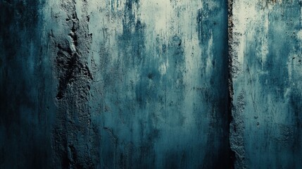 Poster - Textured Blue Wall Background with Distressed Surface Featuring Cracked and Peeling Paint for Artistic or Industrial Applications in Design Projects