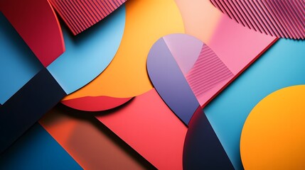 Poster - An abstract collage of overlapping shapes and textures with vibrant colors, creating a dynamic, graphic composition. Cinematic Scene, 4k resolution, cinematic scene