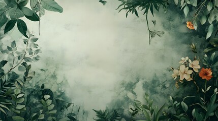Poster - A detailed digital collage of vintage botanical illustrations, watercolor textures, and layered paper cutouts, creating a nostalgic, textured look. Cinematic Scene, 4k resolution, cinematic scene