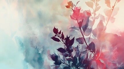 Poster - A mixed media piece combining soft pastel tones, botanical illustrations, and layered watercolor textures, creating a dreamy, feminine aesthetic. Cinematic Scene, 4k resolution, cinematic scene