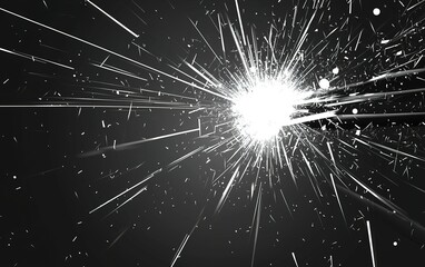 Poster - dynamic display of sparks illuminating the dark background during a celebration at night in an outdo