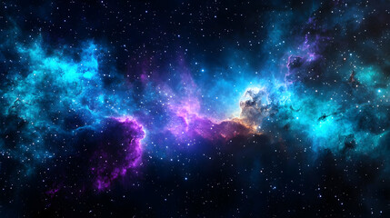 Wall Mural - A Stunning Cosmic Nebula with Swirling Colors in a Starry Night Sky