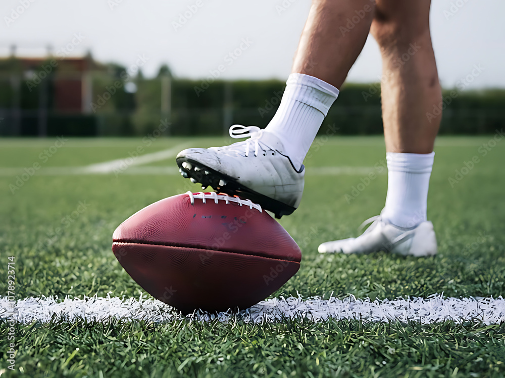 Ai generated side view of football boot kicking a soccer ball - Kicking ...