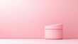 © Nitchalee N. - Mockup product concept, A minimalist pink cosmetic jar is showcased against a matching pink backdrop, creating a soft, elegant aesthetic.